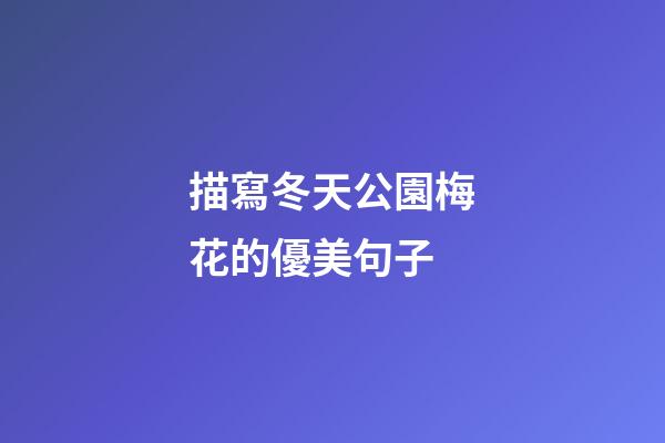 描寫冬天公園梅花的優美句子