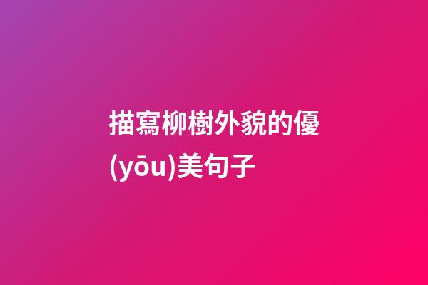 描寫柳樹外貌的優(yōu)美句子