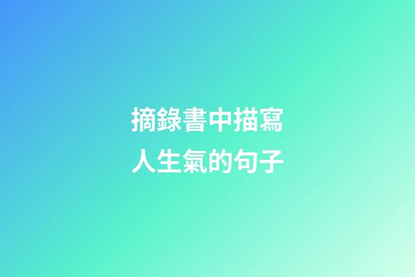 摘錄書中描寫人生氣的句子