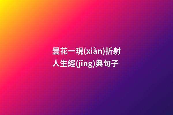 曇花一現(xiàn)折射人生經(jīng)典句子