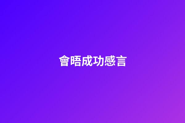 會晤成功感言