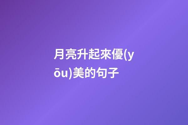 月亮升起來優(yōu)美的句子