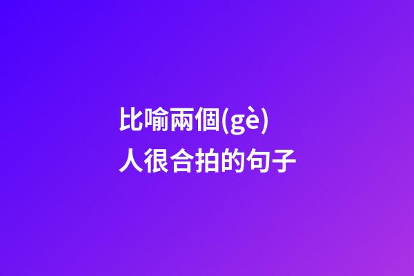 比喻兩個(gè)人很合拍的句子