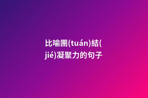比喻團(tuán)結(jié)凝聚力的句子