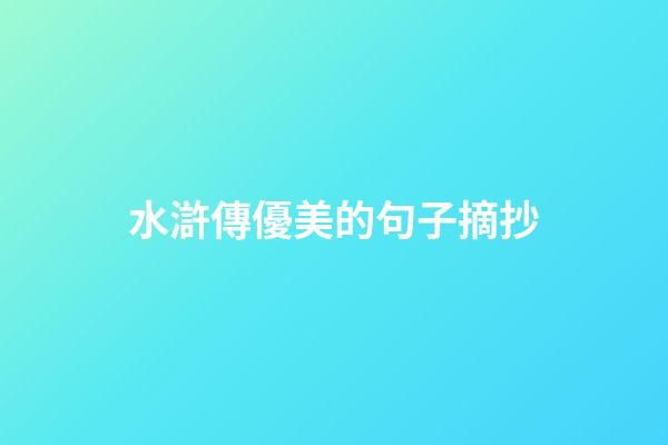 水滸傳優美的句子摘抄