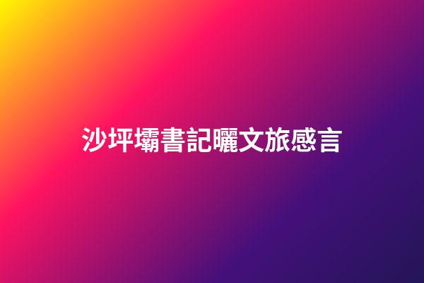 沙坪壩書記曬文旅感言