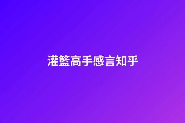 灌籃高手感言知乎