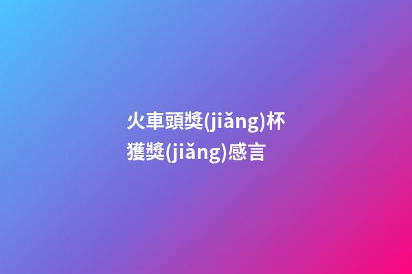 火車頭獎(jiǎng)杯獲獎(jiǎng)感言