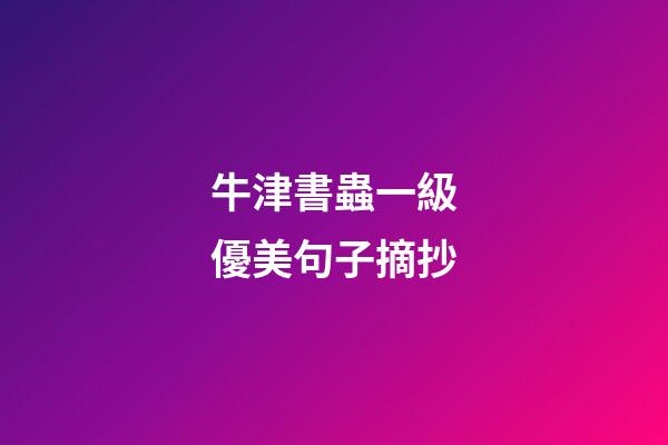 牛津書蟲一級優美句子摘抄