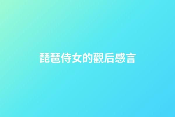琵琶侍女的觀后感言