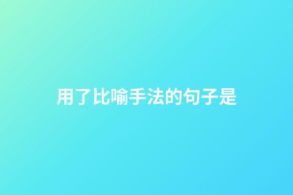 用了比喻手法的句子是