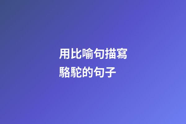 用比喻句描寫駱駝的句子