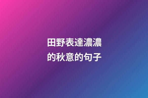 田野表達濃濃的秋意的句子