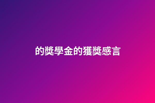 的獎學金的獲獎感言