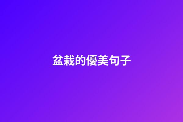 盆栽的優美句子