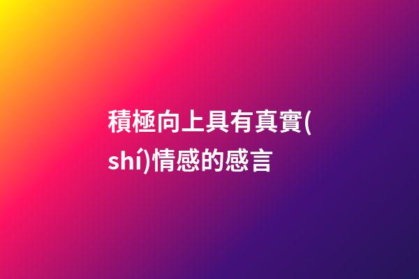 積極向上具有真實(shí)情感的感言