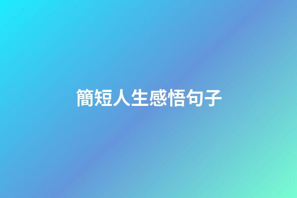 簡短人生感悟句子