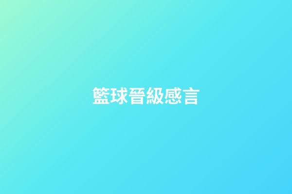 籃球晉級感言