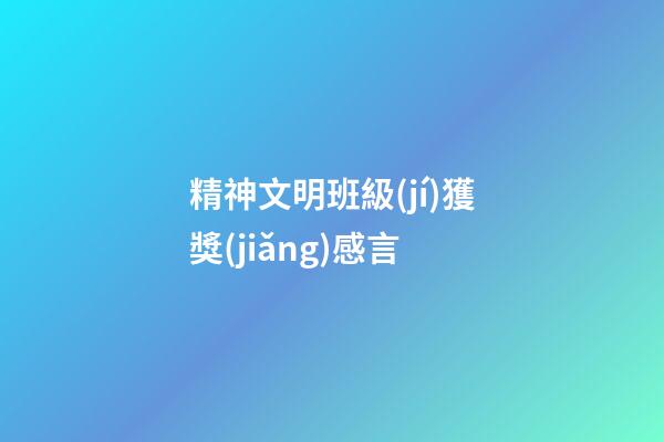 精神文明班級(jí)獲獎(jiǎng)感言