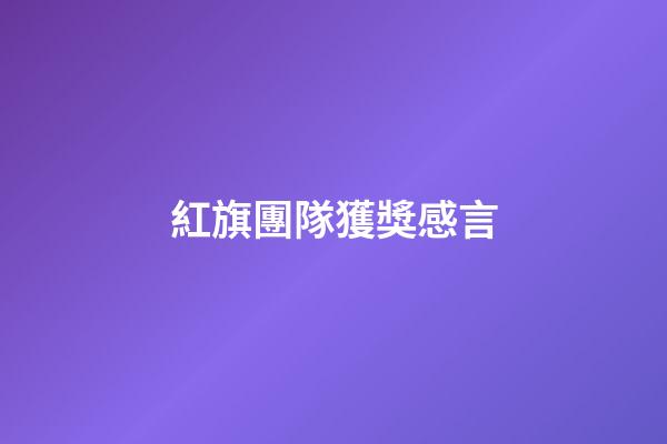 紅旗團隊獲獎感言