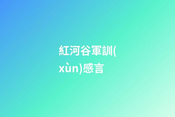 紅河谷軍訓(xùn)感言