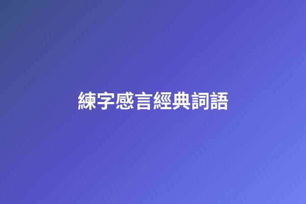 練字感言經典詞語