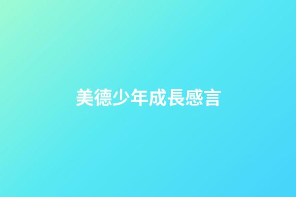 美德少年成長感言