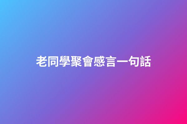 老同學聚會感言一句話
