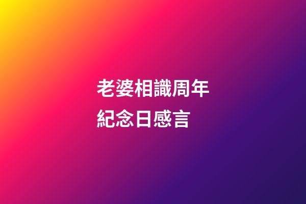 老婆相識周年紀念日感言
