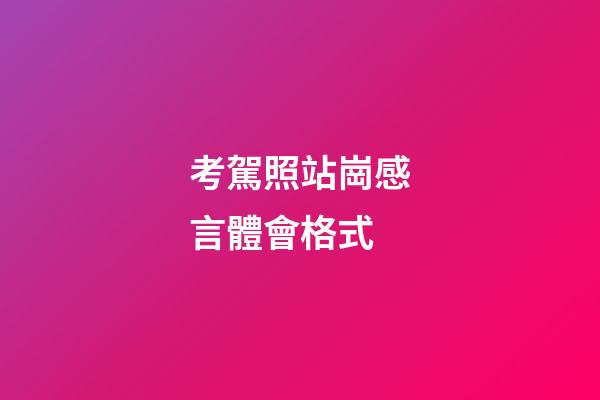 考駕照站崗感言體會格式
