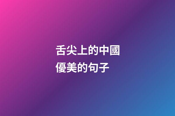 舌尖上的中國優美的句子