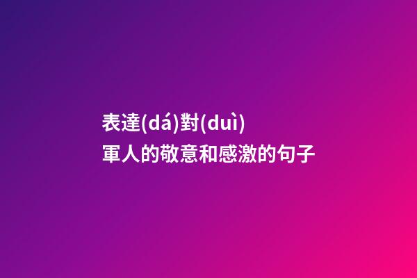 表達(dá)對(duì)軍人的敬意和感激的句子