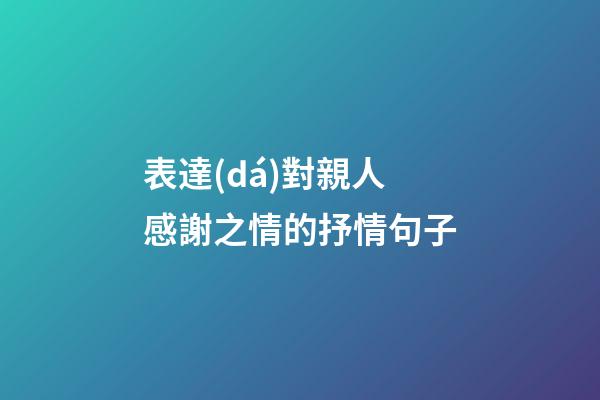 表達(dá)對親人感謝之情的抒情句子