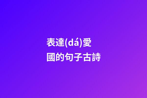 表達(dá)愛國的句子古詩