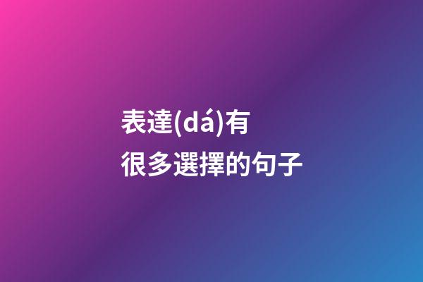 表達(dá)有很多選擇的句子