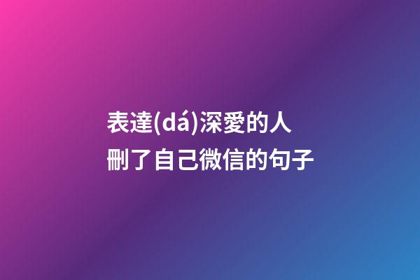 表達(dá)深愛的人刪了自己微信的句子
