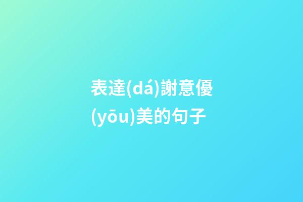 表達(dá)謝意優(yōu)美的句子