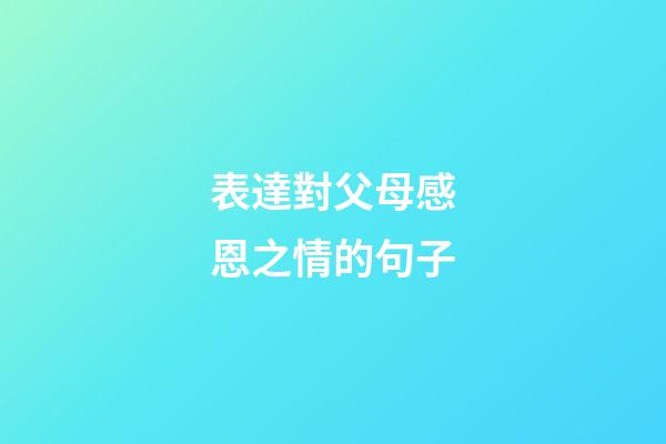 表達對父母感恩之情的句子