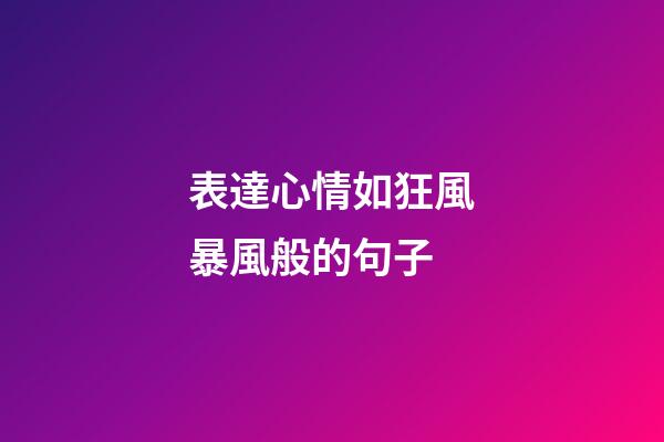 表達心情如狂風暴風般的句子