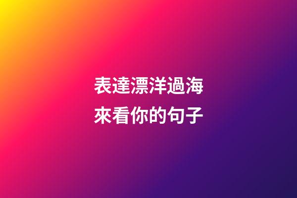 表達漂洋過海來看你的句子