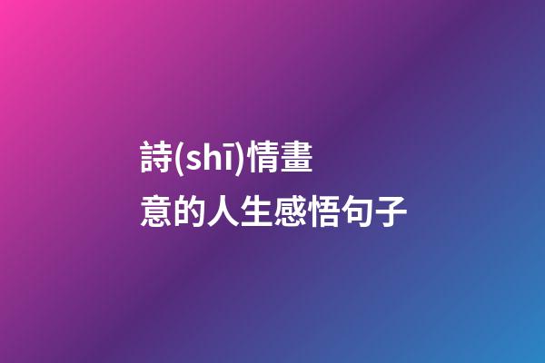 詩(shī)情畫意的人生感悟句子