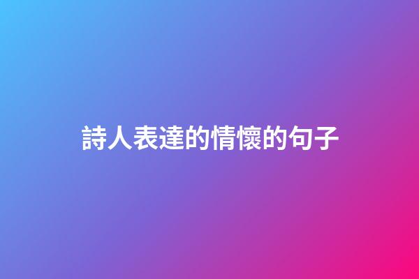 詩人表達的情懷的句子