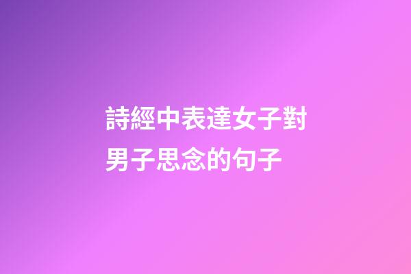 詩經中表達女子對男子思念的句子