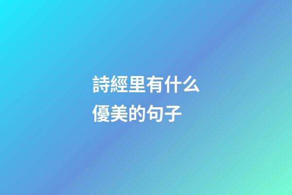 詩經里有什么優美的句子