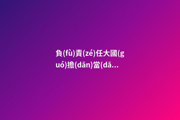 負(fù)責(zé)任大國(guó)擔(dān)當(dāng)感言