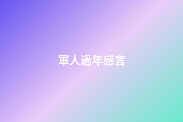 軍人過年感言