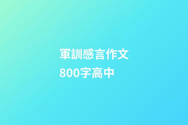 軍訓感言作文800字高中