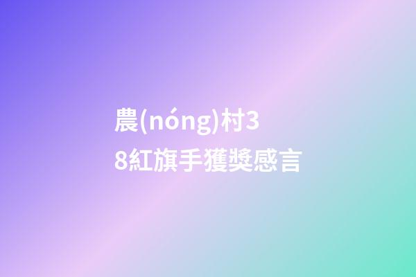農(nóng)村38紅旗手獲獎感言