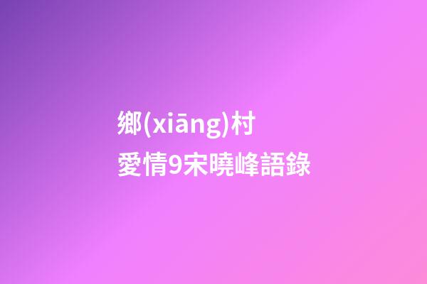 鄉(xiāng)村愛情9宋曉峰語錄
