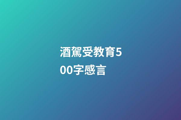 酒駕受教育500字感言